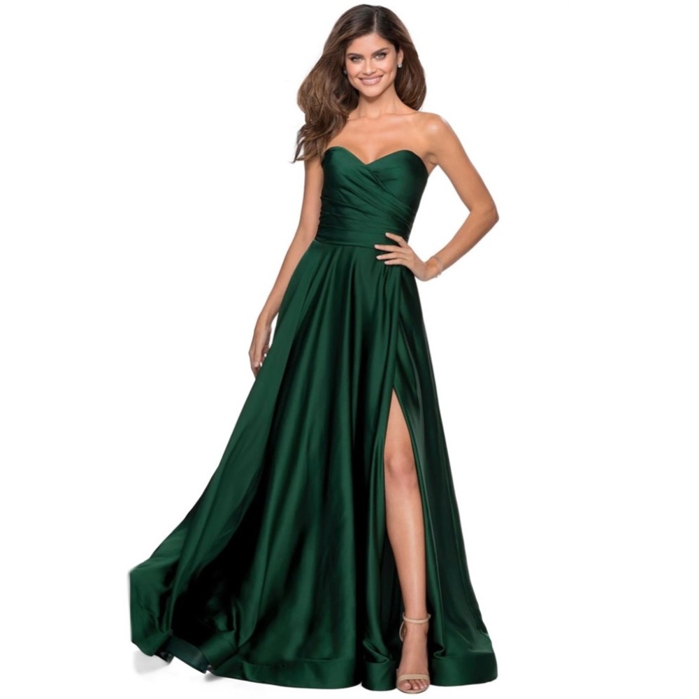 La Femme Emerald Green Maxi Dress